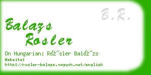 balazs rosler business card